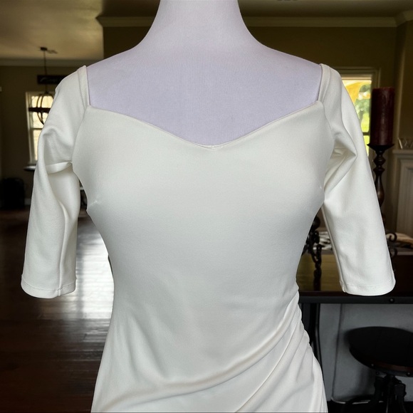 Midnight Doll Women’s Dress White Midi Bodycon fitted tight size 5 - Picture 5 of 15